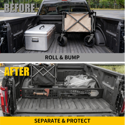 Maxzina Truck Bed Divider Compatible with 2024 2025 Ford F150 Cargo Divider Trunk Organizer Aluminum Alloy Luggage Divider Replacement