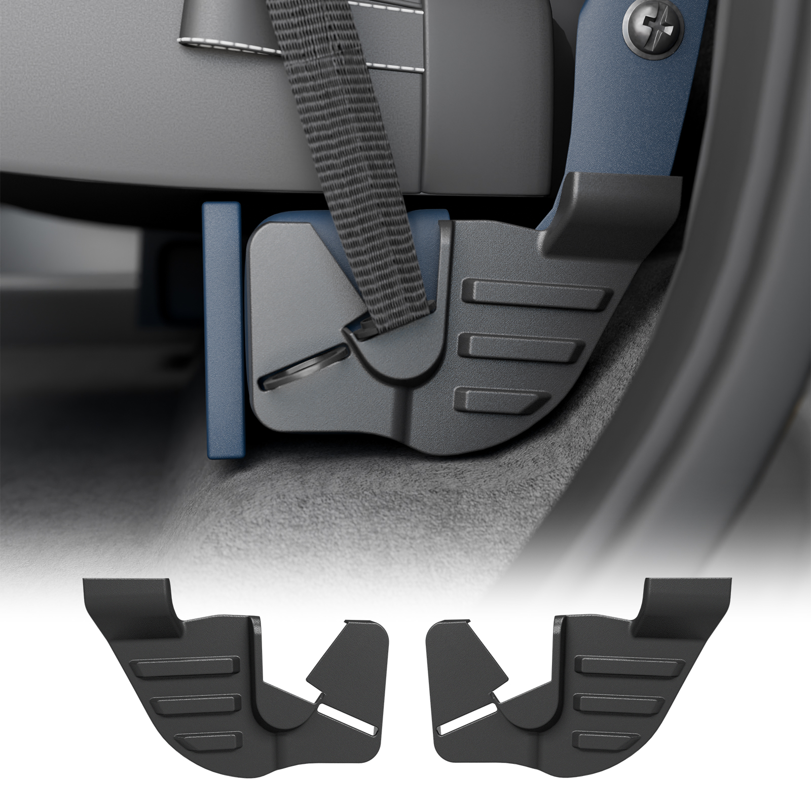 Maxzina Rear Seat Side Bottom Cover Trim Compatible with 2021-2025 2026 Ford F150 Anti-Kick Panel Left & Right Seat Bottom Side Trim 2nd Row Underseat Protector for 2024 F-150 Accessories
