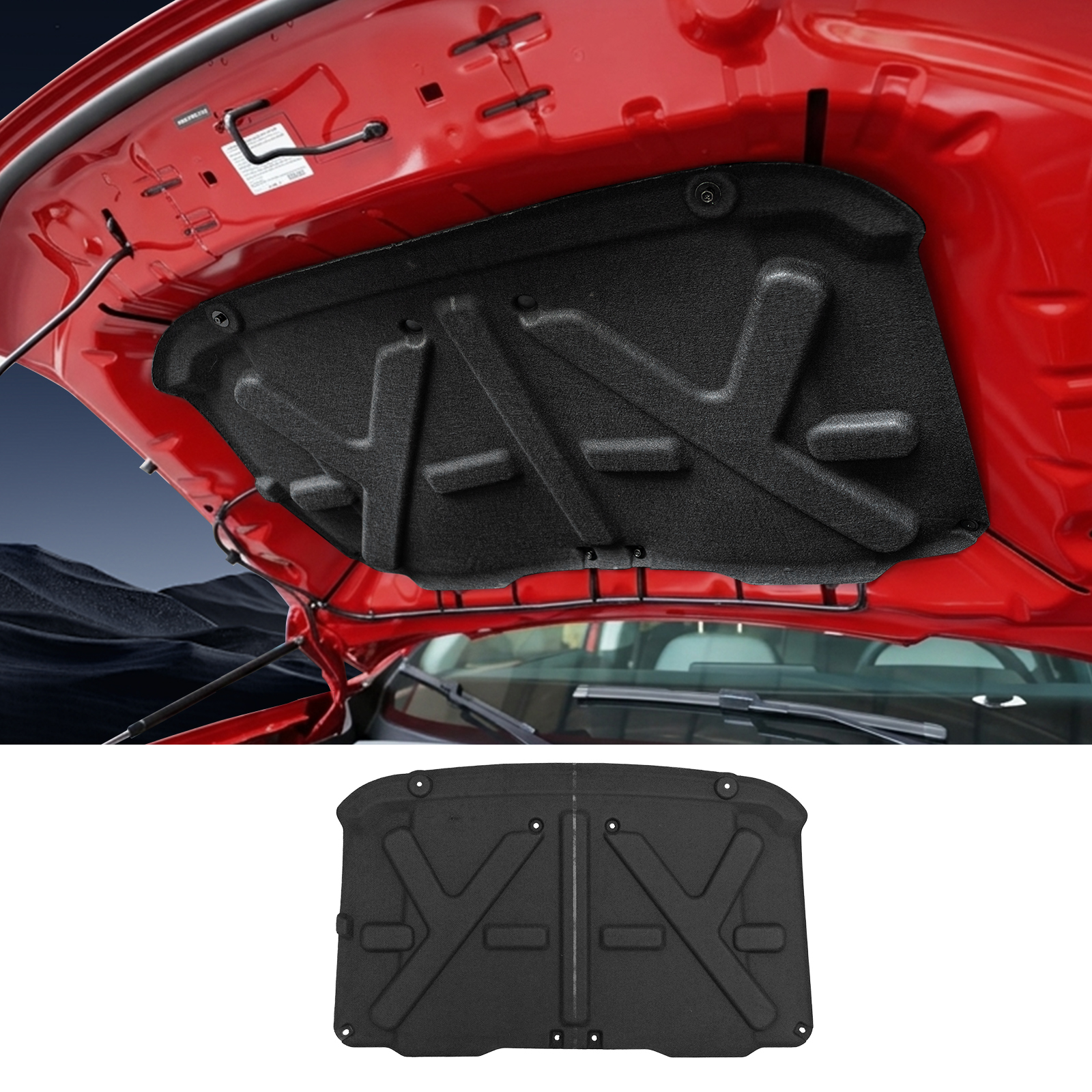 Maxzina Soundproof Mat Compatible with 2022-2024 2025 2026 Ford Maverick Engine Hood Heat Insulation Shield Sound Protective Pad Sound Proof Foam Insulation for 2025 Maverick Accessories (PET Felt)