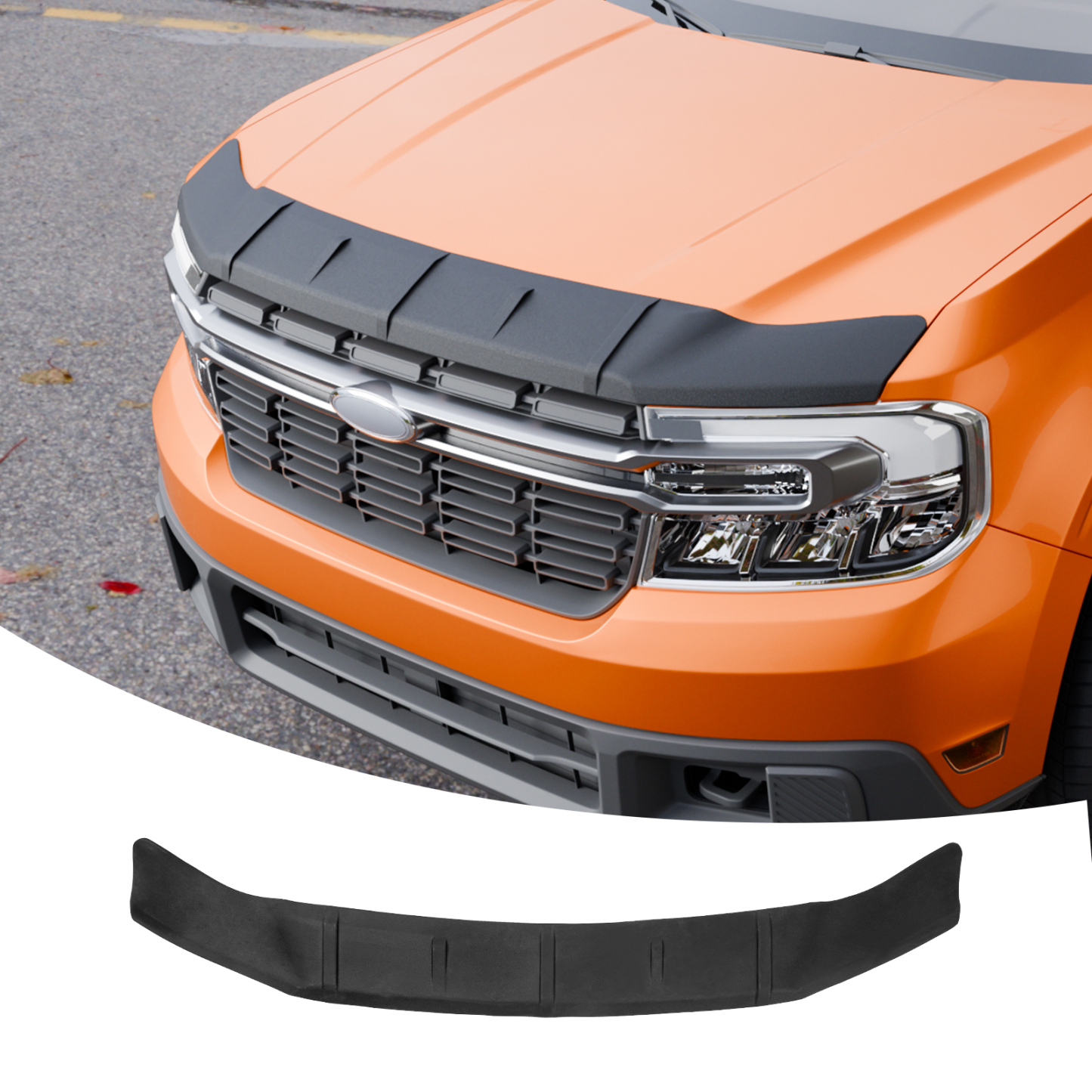 Maxzina Hood Protector Compatible with 2022-2024 2025 2026 Ford Maverick Hood Shield TPE Bug Deflector Bug Guard for 2025 Maverick Accessories