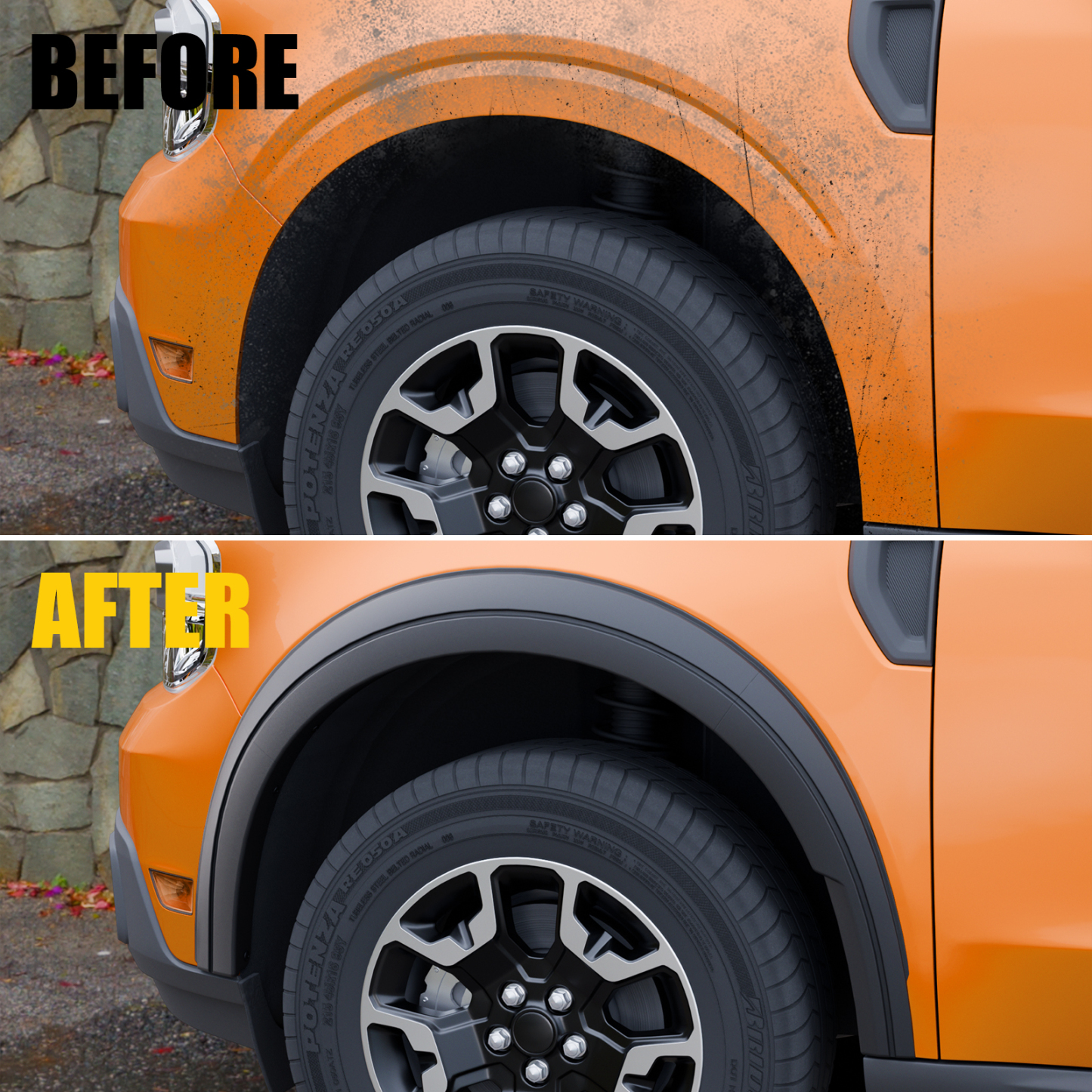 Maxzina 2022 2023 2024 2025 Ford Maverick Fender Flares Front and Rear Wheel Eyebrow Protector 4PCS No Drilling