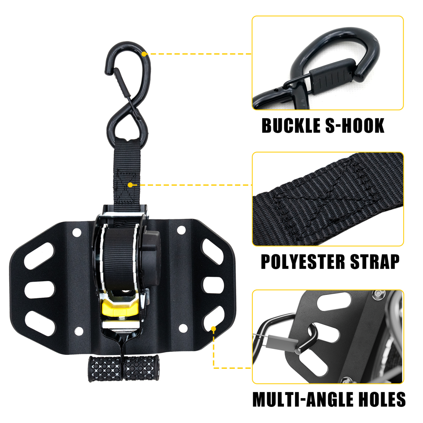 Maxzina Retractable Ratchet Straps for 2015-2025 2026 Ford F150 Retracting Straps 2PCS Auto Retract Securing Strap Tie Down System