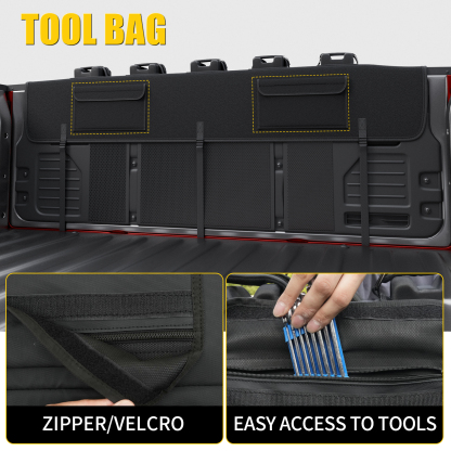 Maxzina 55'' Tailgate Pad for Mountain Bike Truck Tailgate Cover Widen Hold Up to Five Bicycles with 2 Tool Pockets Non-Slip Waterproof Protection Transport Pad Truck Pickup Accessories