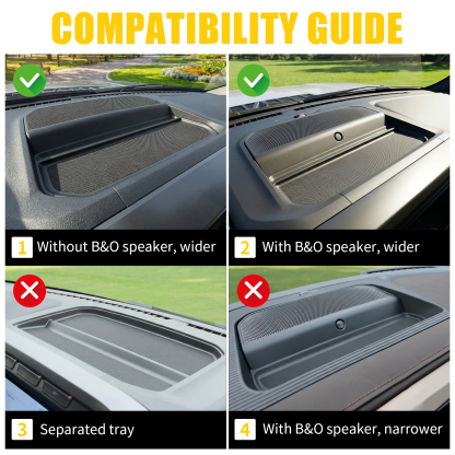 Maxzina Dashboard Storage Tray Compatible with 2021-2025 2026 Ford F150 Dash Insert Storage Organizer Compartment ABS Plastic Behind Screen Dashboard Storage Box for 2024 F-150 Accessories
