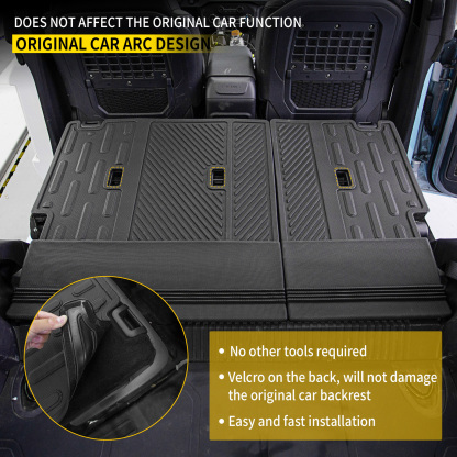 Maxzina Floor Mats Backrest Mats Compatible with 2021 2022 2023 2024 2025 Ford Bronco Trunk Mat Cargo Liner Kick Mat for Ford Bronco Accessories 4 Door