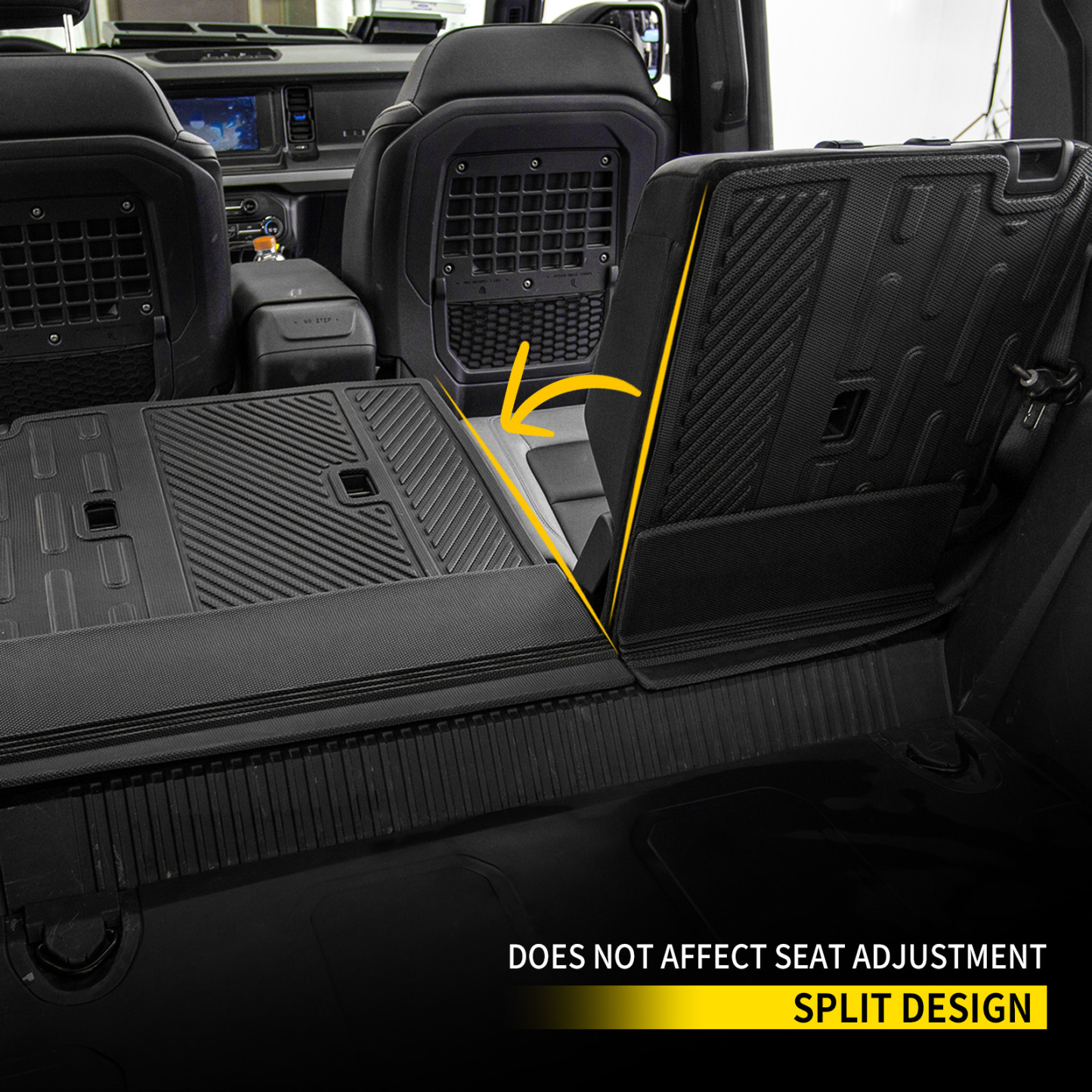 Maxzina Floor Mats Backrest Mats Compatible with 2021 2022 2023 2024 2025 Ford Bronco Trunk Mat Cargo Liner Kick Mat for Ford Bronco Accessories 4 Door