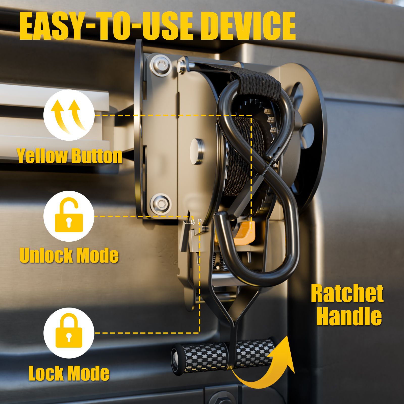 Maxzina Retractable Ratchet Straps Compatible with 2022-2024 2025 2026 Ford Maverick Retracting Straps Auto Retract Securing Strap Tie Down System 2PCS for 2025 Maverick Accessories