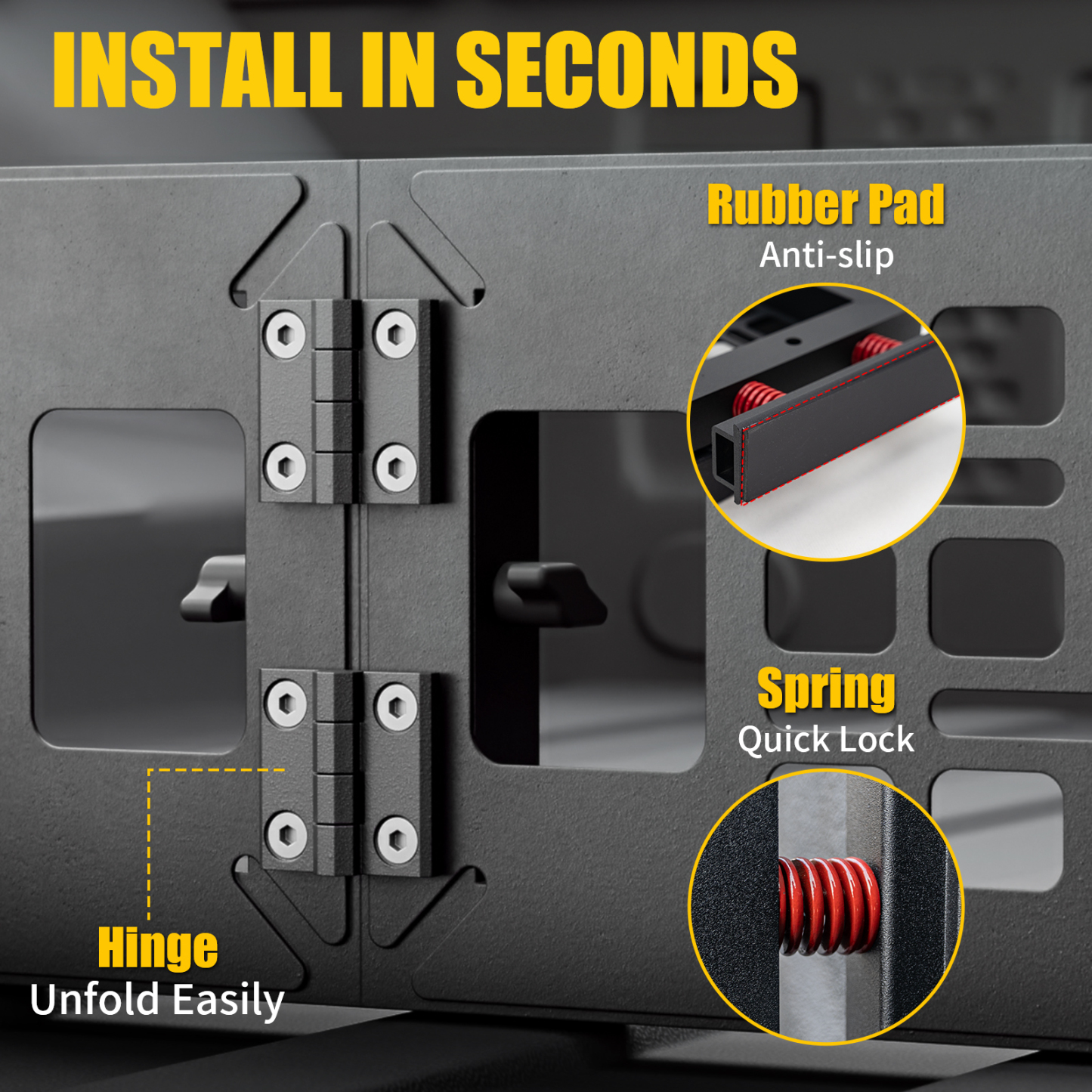 Maxzina Truck Bed Divider Compatible with 2020-2025 2026 Jeep Gladiator Cargo Divider Trunk Organizer Aluminum Alloy Luggage Divider Replacement with Molle Panel for 2024 Gladiator Accessories