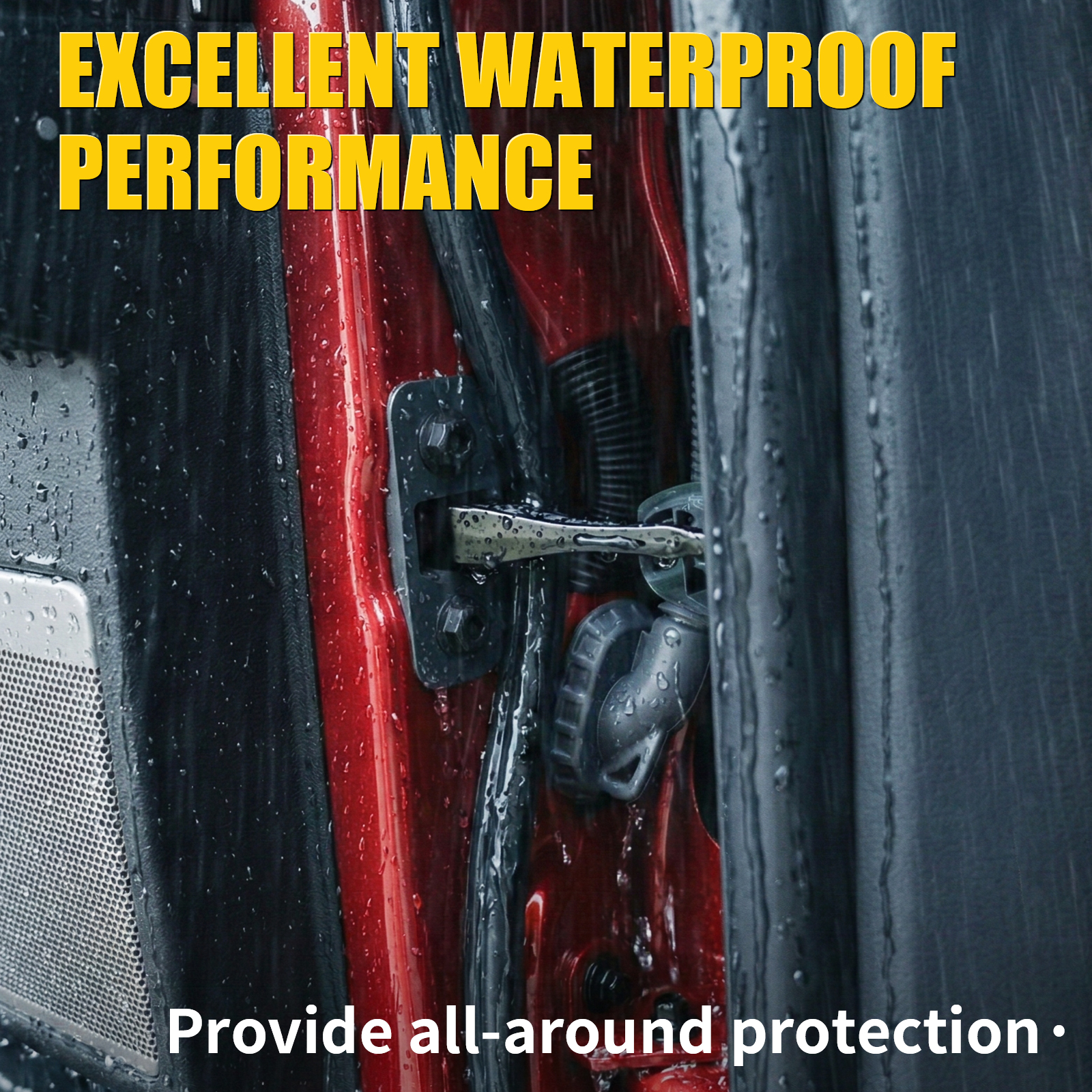 Maxzina Car Door Stopper Cover Compatible with 2021-2025 2026 Ford F150 Side Door Hinge Waterproof Protective Cap TPE Rustproof Latch Screw Protection Shield Front & Rear 2024 F-150 Accessories (4PCS)