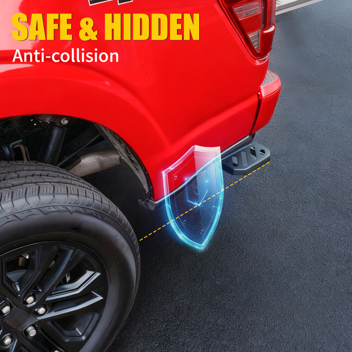 Maxzina Rear Bed Step Compatible with 2024 2025 Ford F150 Tailgate Bedstep Left Driver Side Rear Bumper Side Step Carbon Steel Tailgate Truck Bed Pedal for 2024 F-150 Accessories