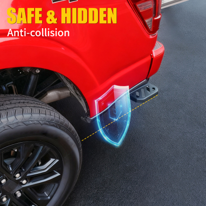 Maxzina Rear Bed Step Compatible with 2024 2025 Ford F150 Tailgate Bedstep Left Driver Side Rear Bumper Side Step Carbon Steel Tailgate Truck Bed Pedal for 2024 F-150 Accessories