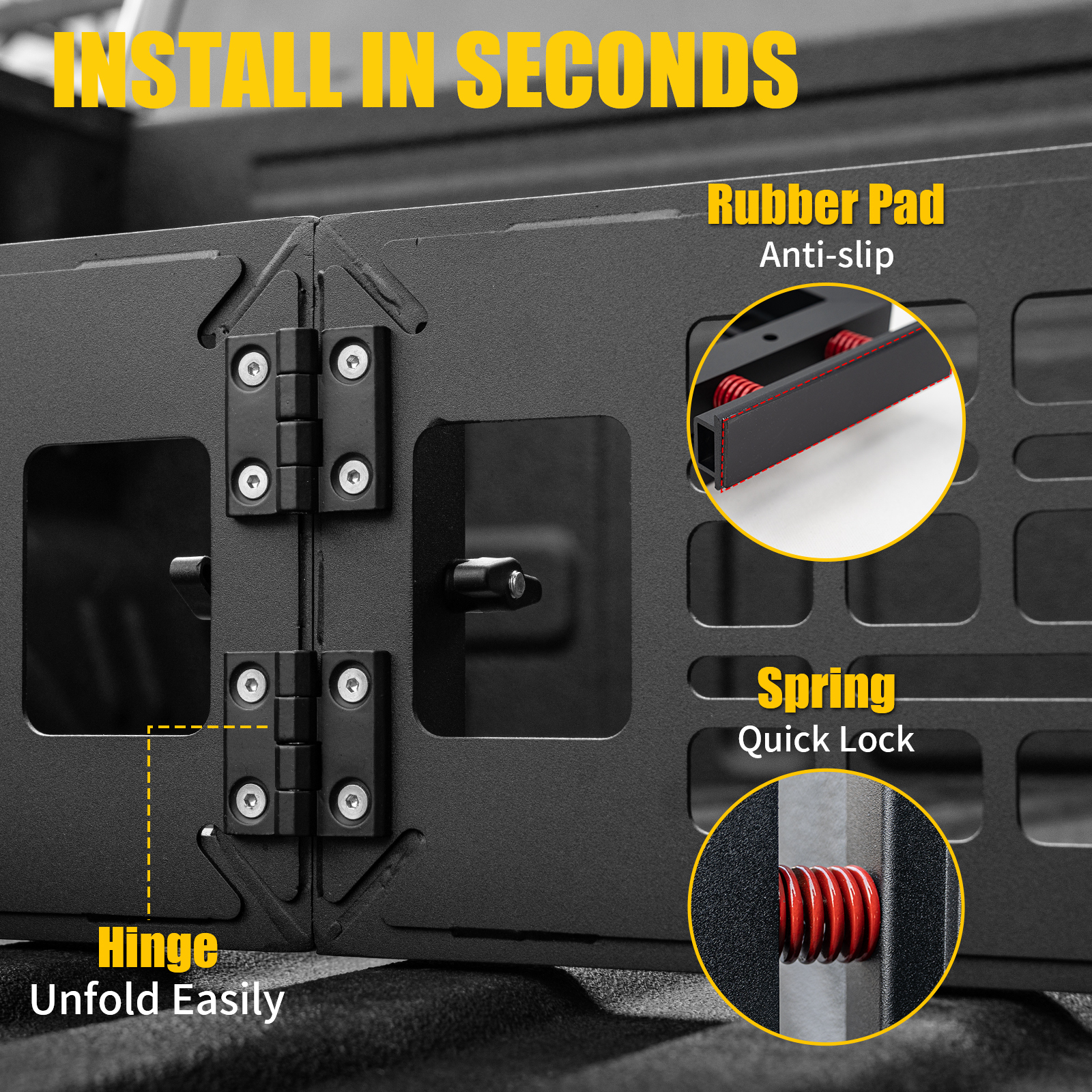 Maxzina Truck Bed Divider Compatible with 2024 2025 Ford F150 Cargo Divider Trunk Organizer Aluminum Alloy Luggage Divider Replacement