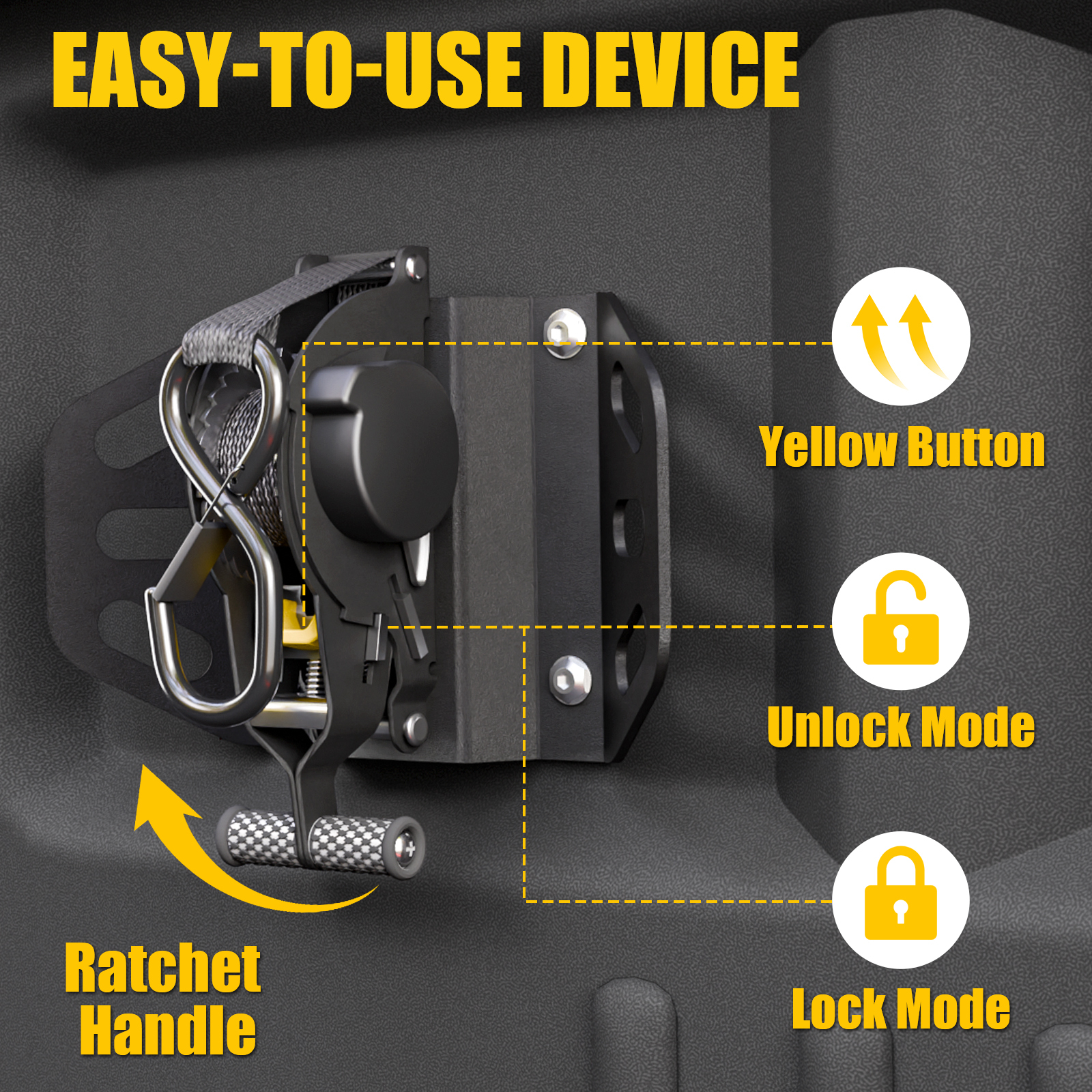 Maxzina Retractable Ratchet Straps for 2015-2025 2026 Ford F150 Retracting Straps 2PCS Auto Retract Securing Strap Tie Down System