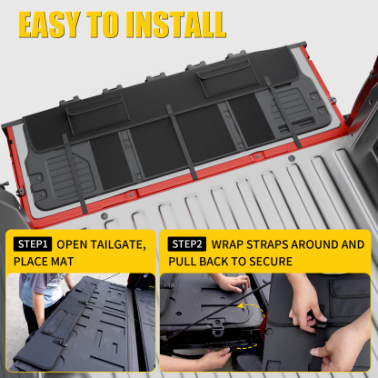 Maxzina 55'' Tailgate Pad for Mountain Bike Truck Tailgate Cover Widen Hold Up to Five Bicycles with 2 Tool Pockets Non-Slip Waterproof Protection Transport Pad Truck Pickup Accessories