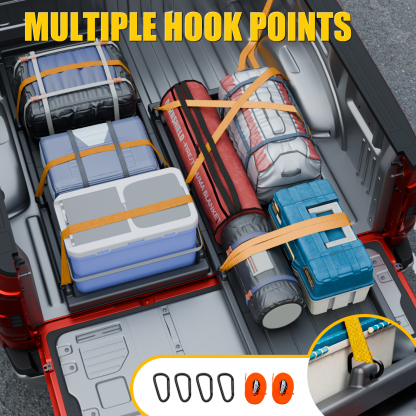 Maxzina Slide-Out Truck Bed Cargo Tray Compatible with Ford F150 Chevy Silverado GMC Sierra Dodge Ram Toyota Tundra HDPE Lightweight Sliding Organizer Trolley System Accessories (5.2FT+ Bed ONLY)