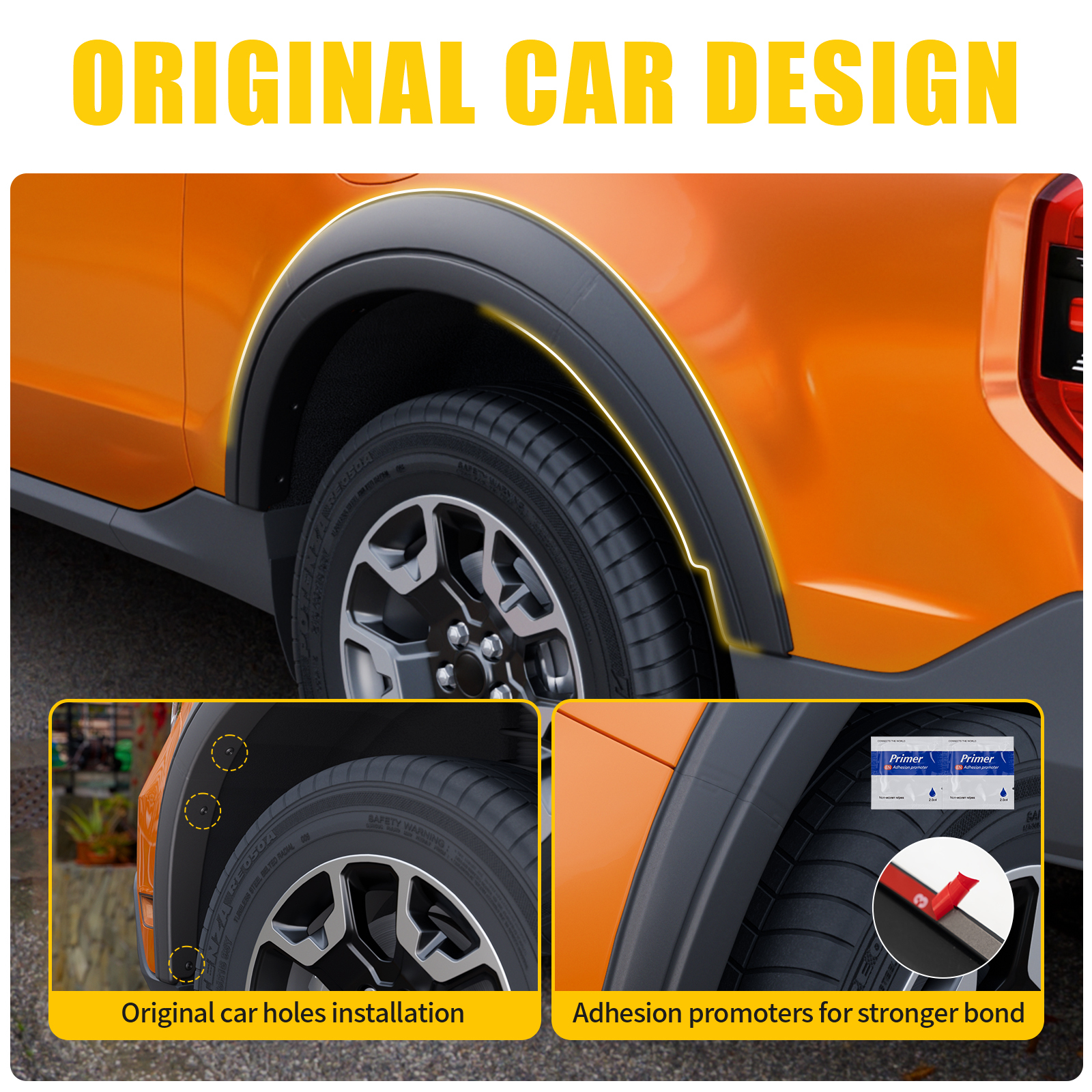 Maxzina 2022 2023 2024 2025 Ford Maverick Fender Flares Front and Rear Wheel Eyebrow Protector 4PCS No Drilling