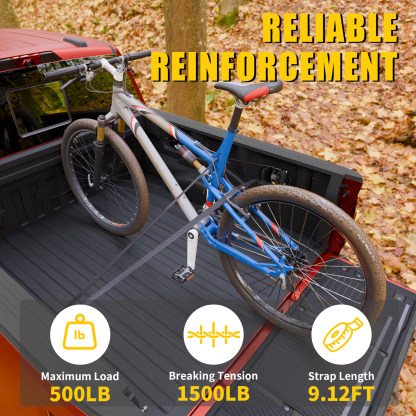 Maxzina Retractable Ratchet Straps for 2015-2025 2026 Ford F150 Retracting Straps 2PCS Auto Retract Securing Strap Tie Down System