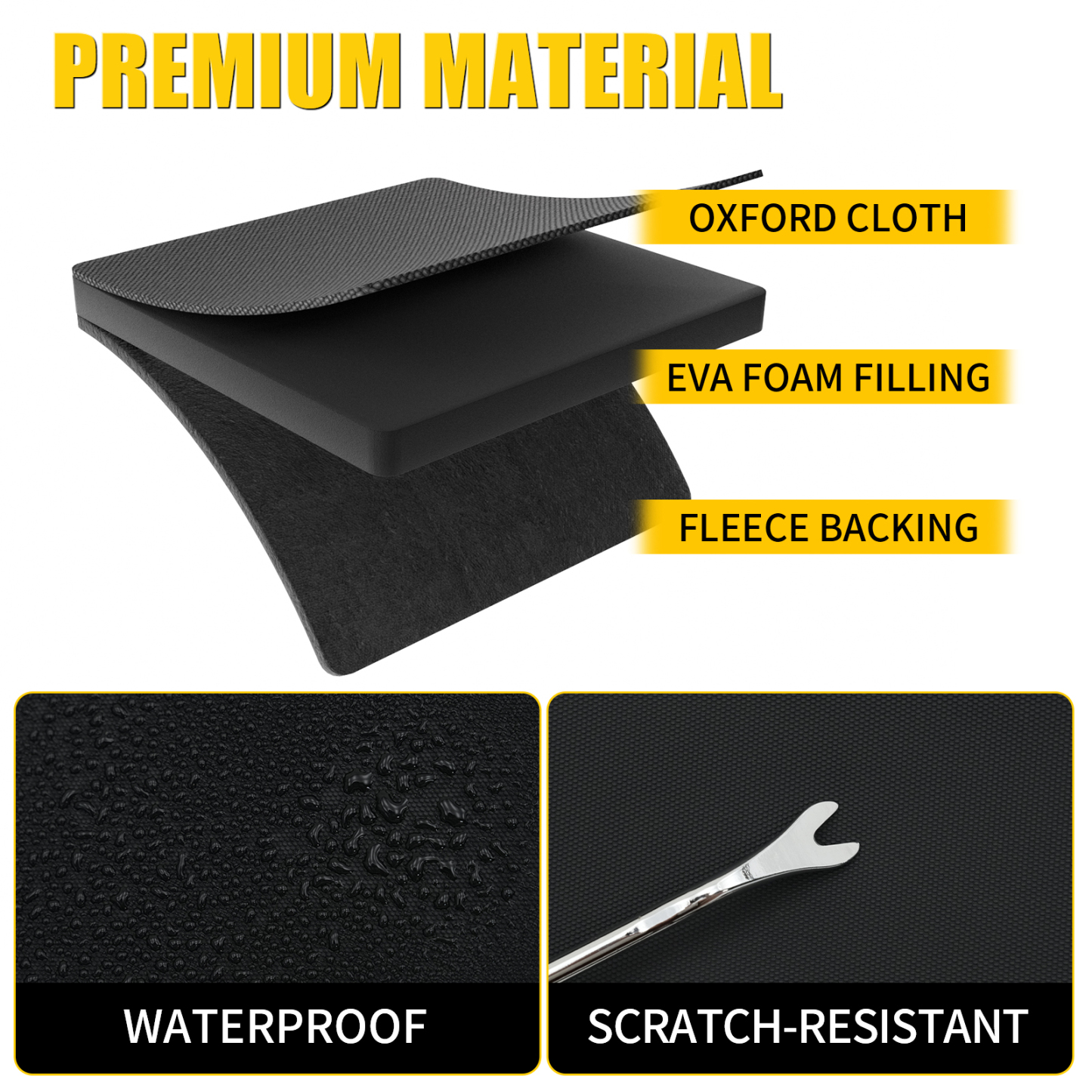 Maxzina 55'' Tailgate Pad for Mountain Bike Truck Tailgate Cover Widen Hold Up to Five Bicycles with 2 Tool Pockets Non-Slip Waterproof Protection Transport Pad Truck Pickup Accessories