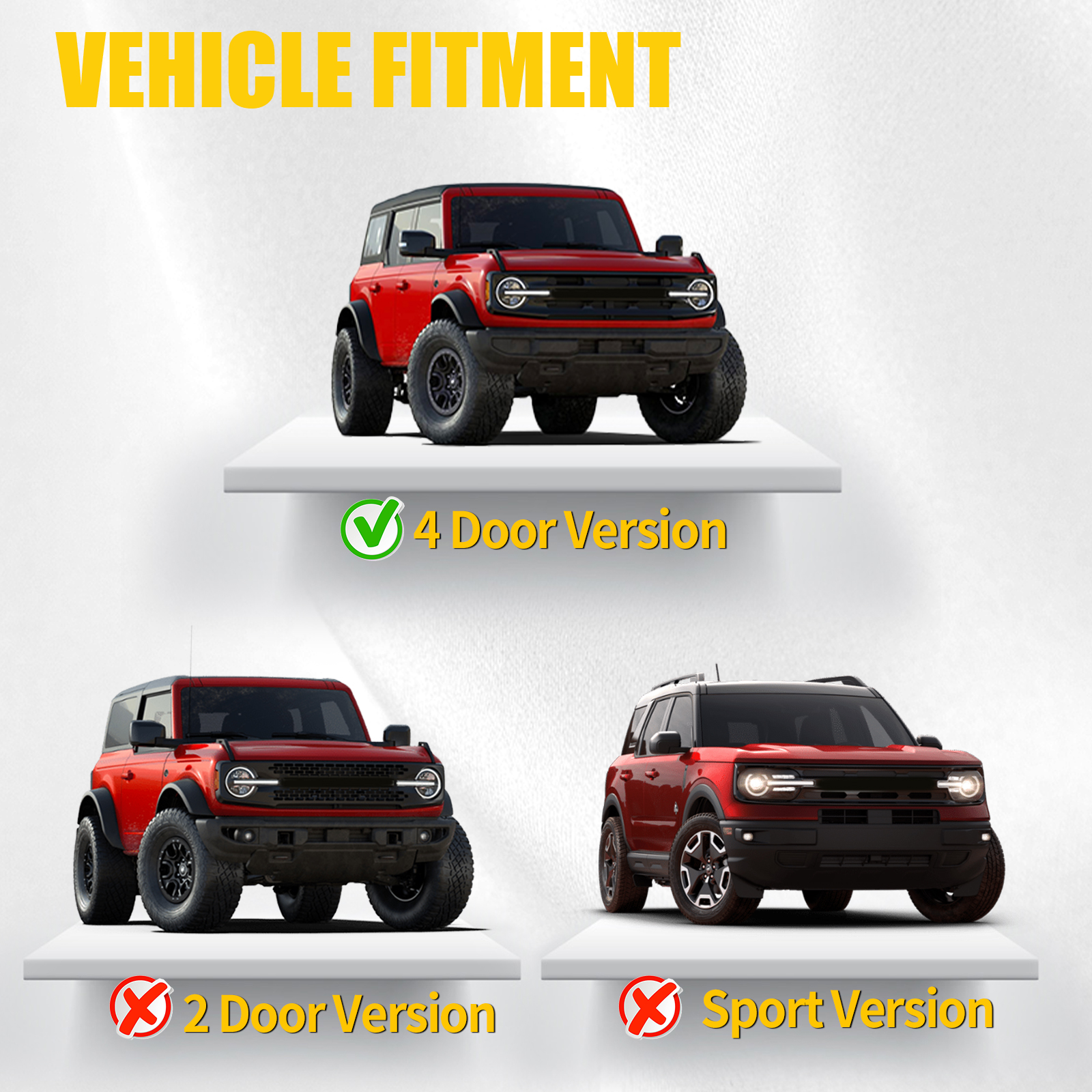 Maxzina Door Bags Compatible with 2021-2025 2026 Ford Bronco Front and Rear Door Bags Hard Door Portable Storage with Carry Handle for Ford Bronco Accessories 4 Door (Front and Rear 4pcs)