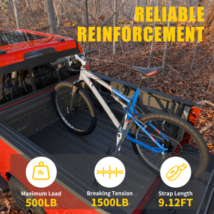 Maxzina Retractable Ratchet Straps Compatible with 2009-2014 Ford F150 Retracting Straps 2PCS Auto Retract Securing Strap Tie Down System for 2013 F-150 Accessories