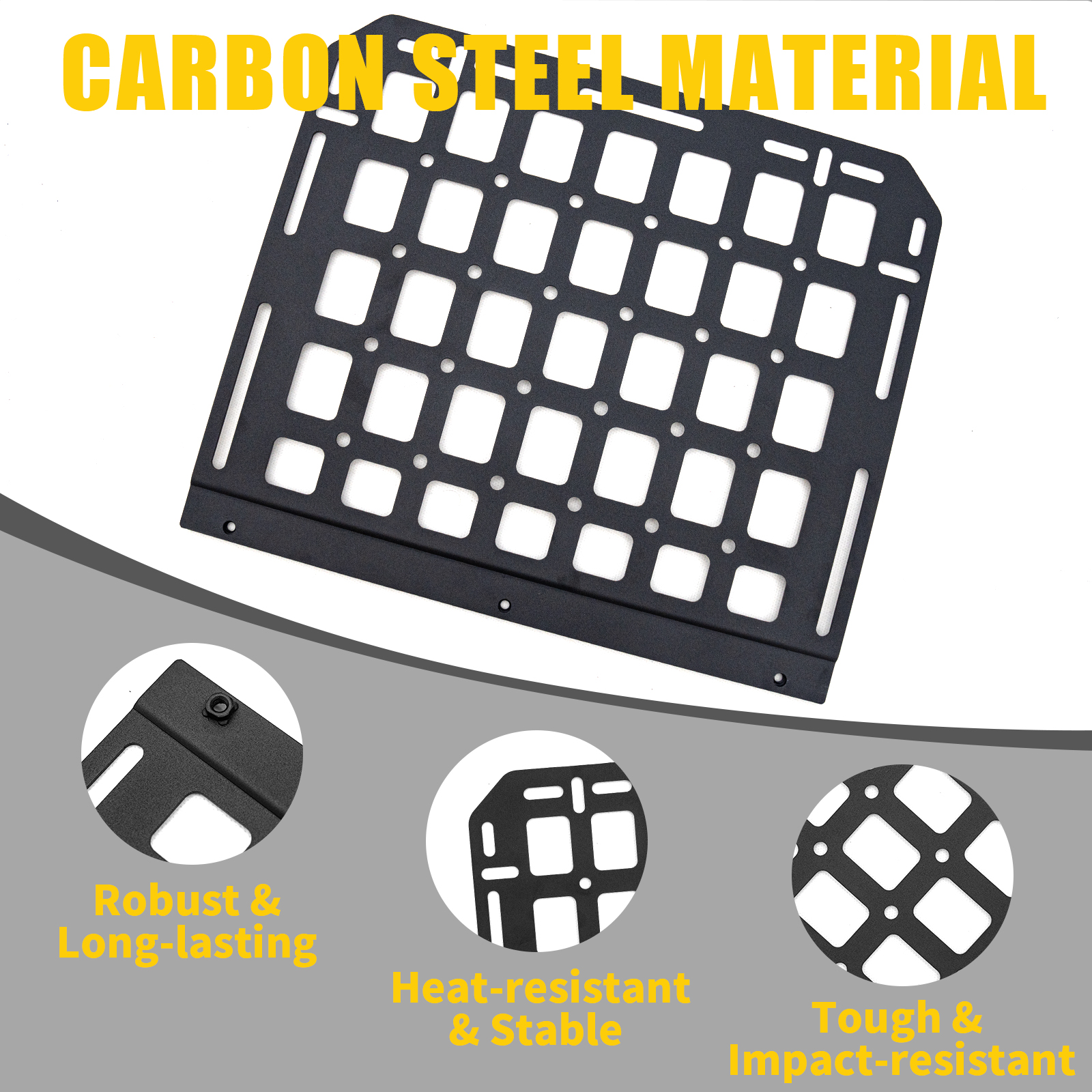 Maxzina Tactical Seat Back & Headrest Molle Panel Compatible with 2015-2025 Ford F150 Tactical Seat Back Organizers Rigid Headrest Molle Panel Storage Shelf for 2024 Ford F-150 Accessories