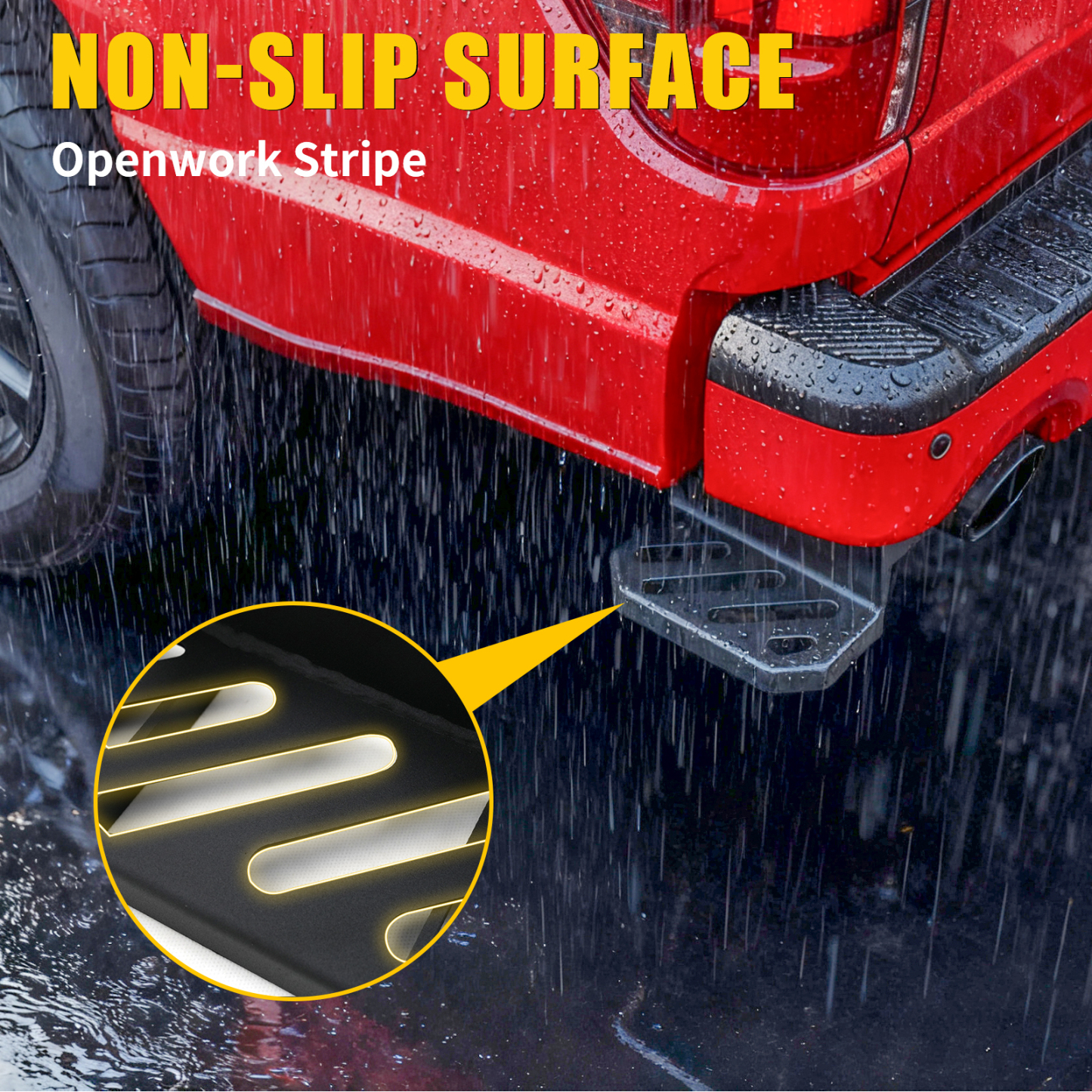 Maxzina Rear Bed Step Compatible with 2024 2025 Ford F150 Tailgate Bedstep Left Driver Side Rear Bumper Side Step Carbon Steel Tailgate Truck Bed Pedal for 2024 F-150 Accessories