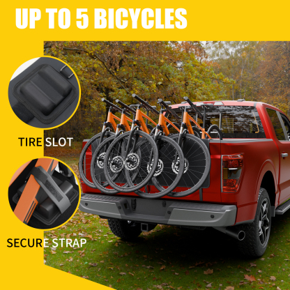 Maxzina 55'' Tailgate Pad for Mountain Bike Truck Tailgate Cover Widen Hold Up to Five Bicycles with 2 Tool Pockets Non-Slip Waterproof Protection Transport Pad Truck Pickup Accessories