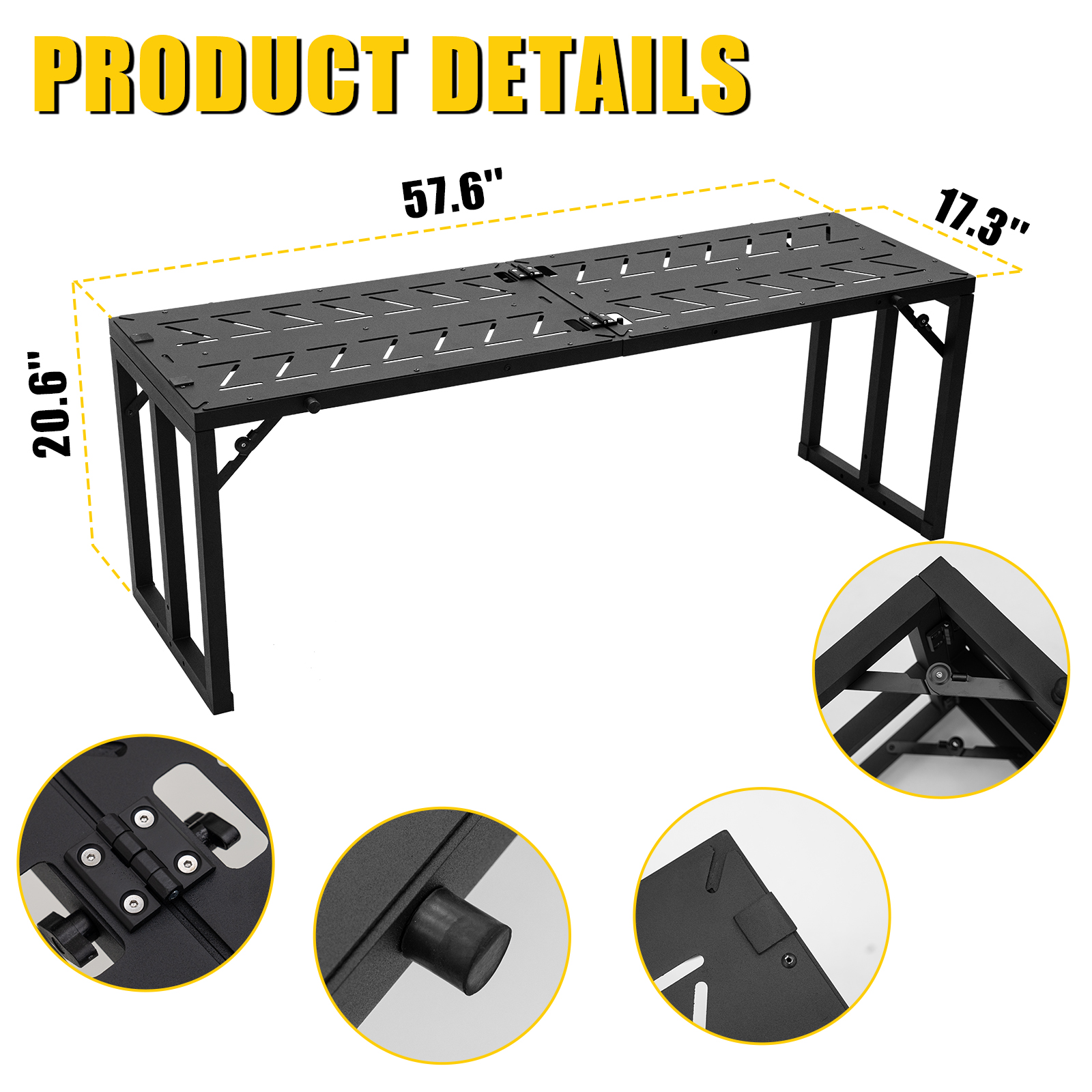 Tailgate Extender Compatible with 2015-2025 Ford F150 Flip-Over Pickup Truck Bed Divider Carbon Steel Rotatable Truck Bed Extension for 2024 F-150 Accessories