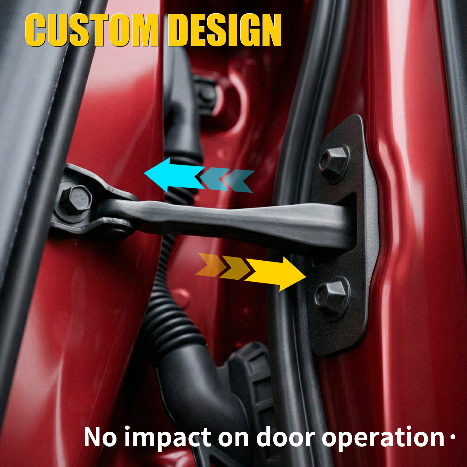 Maxzina Car Door Stopper Cover Compatible with 2021-2025 2026 Ford F150 Side Door Hinge Waterproof Protective Cap TPE Rustproof Latch Screw Protection Shield Front & Rear 2024 F-150 Accessories (4PCS)
