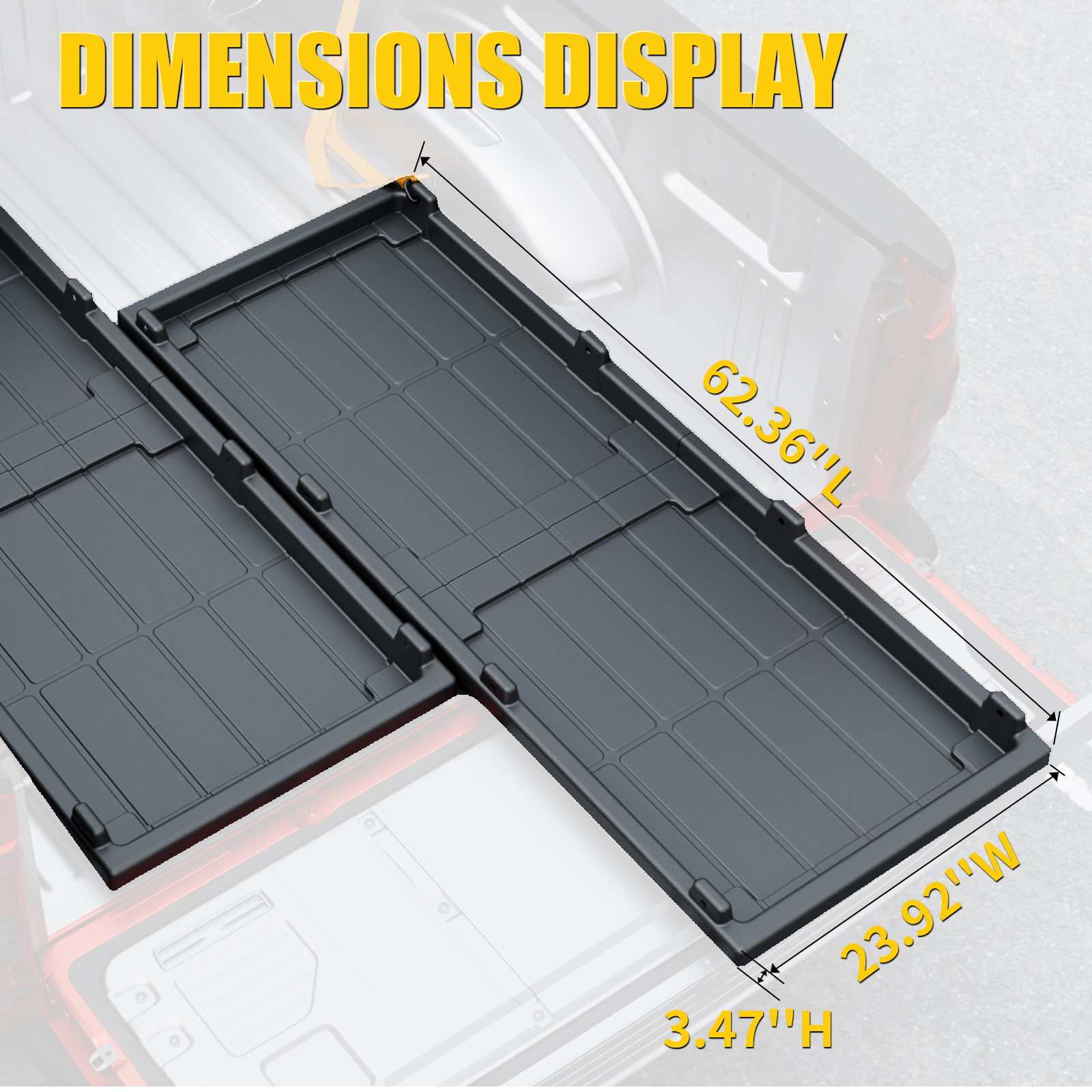 Maxzina Slide-Out Truck Bed Cargo Tray Compatible with Ford F150 Chevy Silverado GMC Sierra Dodge Ram Toyota Tundra HDPE Lightweight Sliding Organizer Trolley System Accessories (5.2FT+ Bed ONLY)