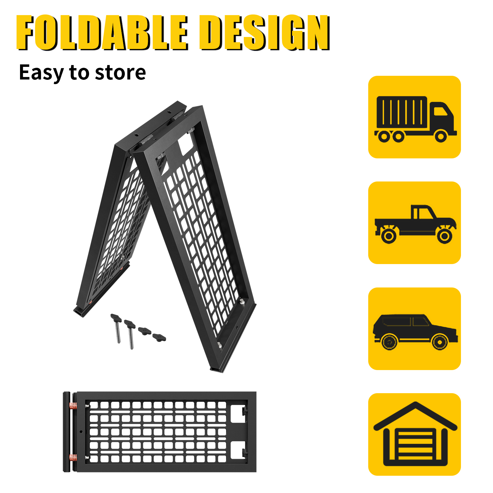 Maxzina Truck Bed Divider Compatible with 2022-2026 Ford Maverick Cargo Divider Trunk Organizer Aluminum Alloy Luggage Divider Replacement with Molle Panel 2025 Maverick Accessories (Higher Version)