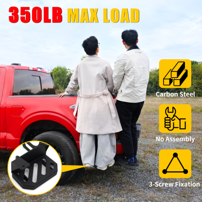 Maxzina Rear Bed Step Compatible with 2024 2025 Ford F150 Tailgate Bedstep Left Driver Side Rear Bumper Side Step Carbon Steel Tailgate Truck Bed Pedal for 2024 F-150 Accessories