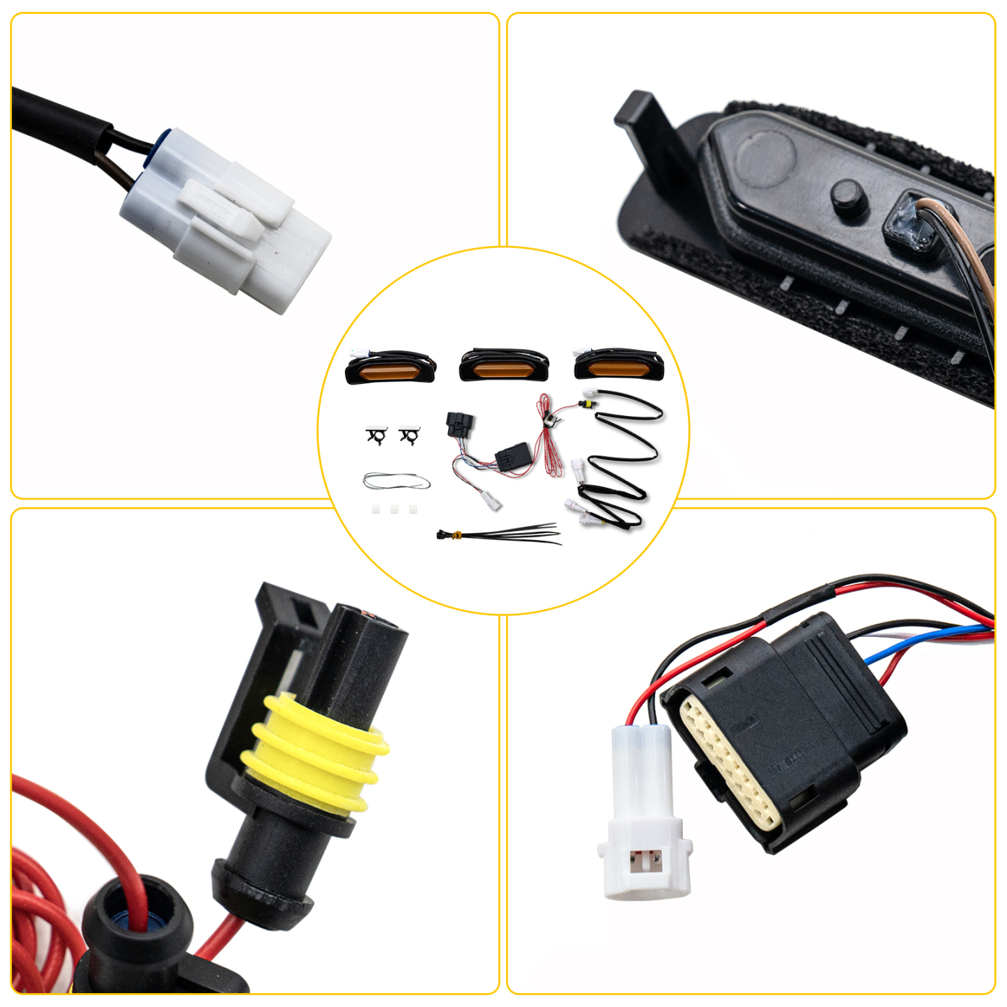 Maxzina Front Bumper Lights Compatible with 2022-2024 Ford Maverick XLT Only (Not for 2025 XLT) Grille Lamps Grille Lights Kit Amber LED 3PCS