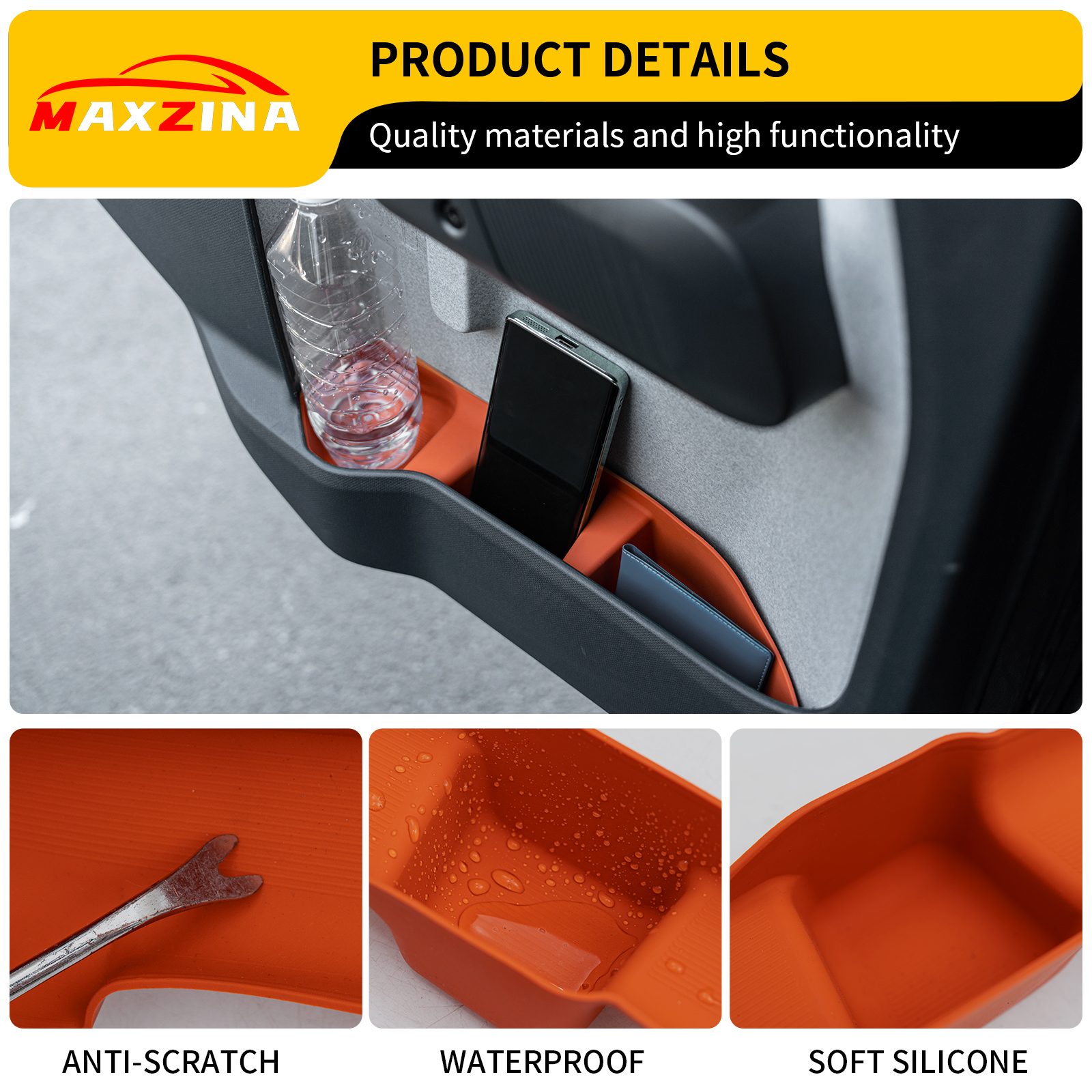 Maxzina 2022-2025 Ford Maverick Door Side Storage Tray Front & Rear 4PCS