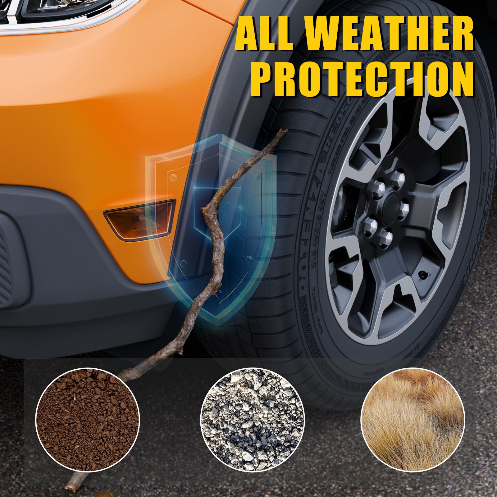 Maxzina 2022 2023 2024 2025 Ford Maverick Fender Flares Front and Rear Wheel Eyebrow Protector 4PCS No Drilling