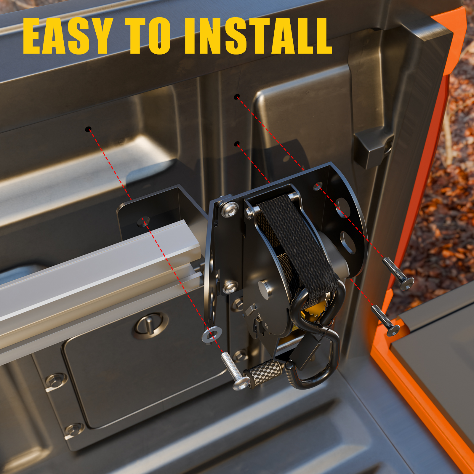 Maxzina Retractable Ratchet Straps Compatible with 2022-2024 2025 2026 Ford Maverick Retracting Straps Auto Retract Securing Strap Tie Down System 2PCS for 2025 Maverick Accessories