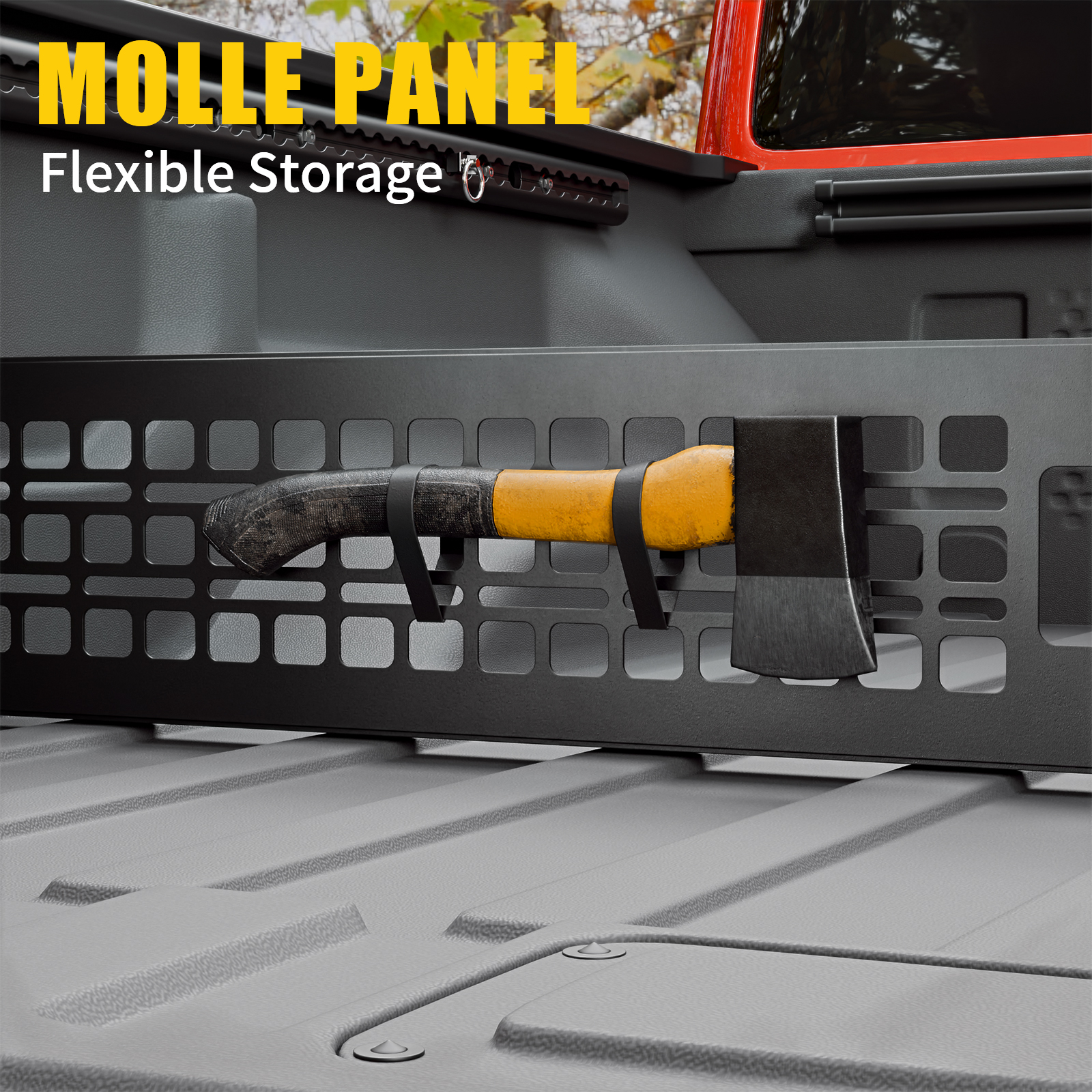 Maxzina Truck Bed Divider Compatible with 2020-2025 2026 Jeep Gladiator Cargo Divider Trunk Organizer Aluminum Alloy Luggage Divider Replacement with Molle Panel for 2024 Gladiator Accessories