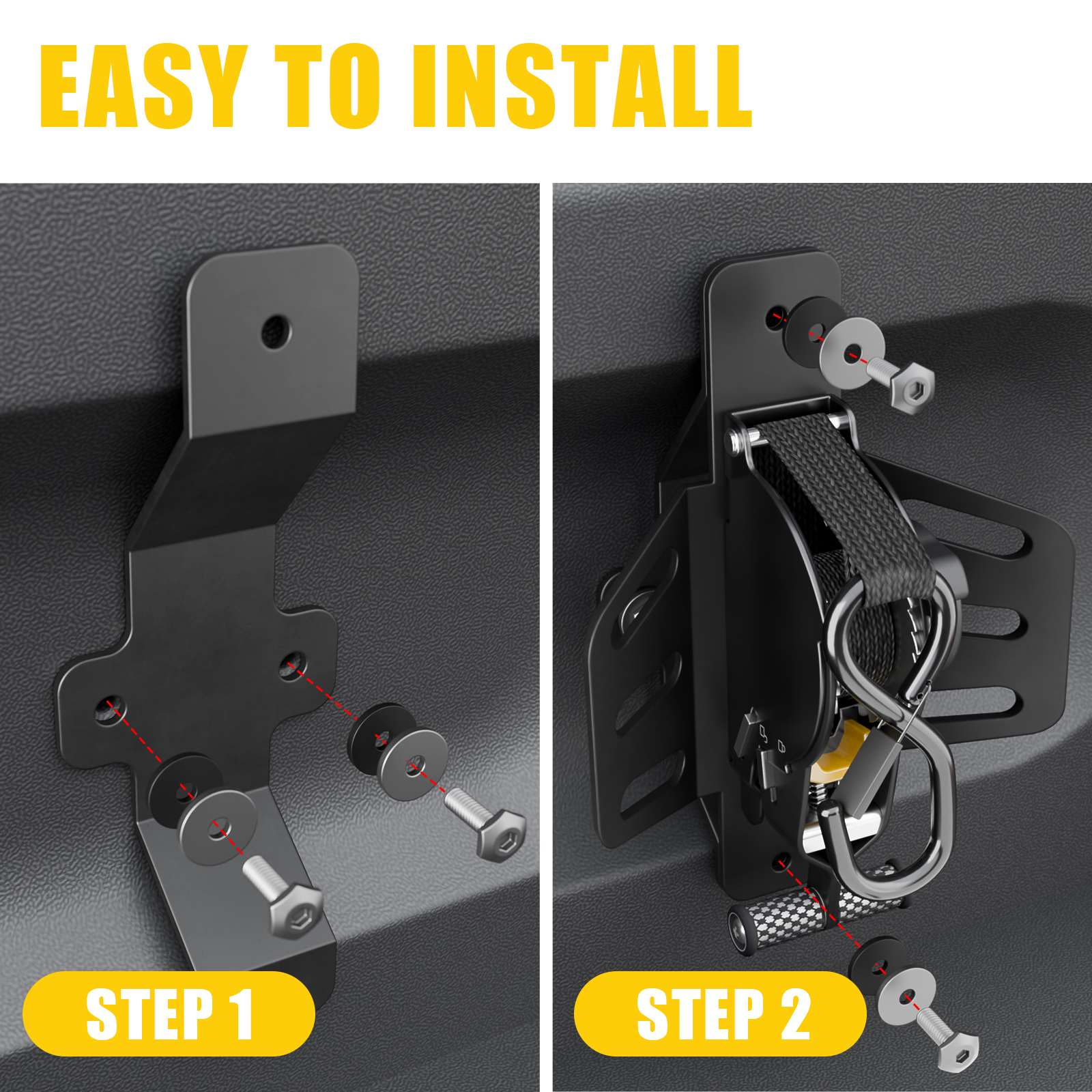 Maxzina Retractable Ratchet Straps Compatible with 2009-2014 Ford F150 Retracting Straps 2PCS Auto Retract Securing Strap Tie Down System for 2013 F-150 Accessories