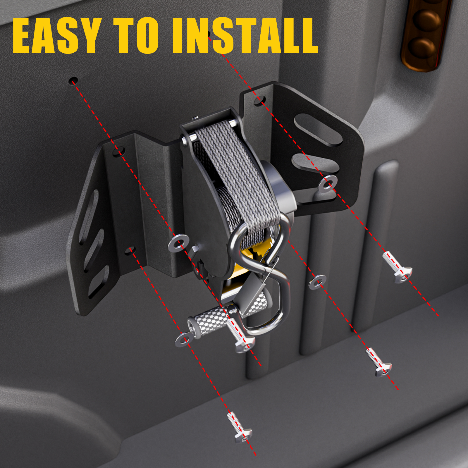 Maxzina Retractable Ratchet Straps for 2015-2025 2026 Ford F150 Retracting Straps 2PCS Auto Retract Securing Strap Tie Down System