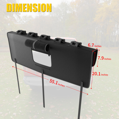 Maxzina 55'' Tailgate Pad for Mountain Bike Truck Tailgate Cover Widen Hold Up to Five Bicycles with 2 Tool Pockets Non-Slip Waterproof Protection Transport Pad Truck Pickup Accessories