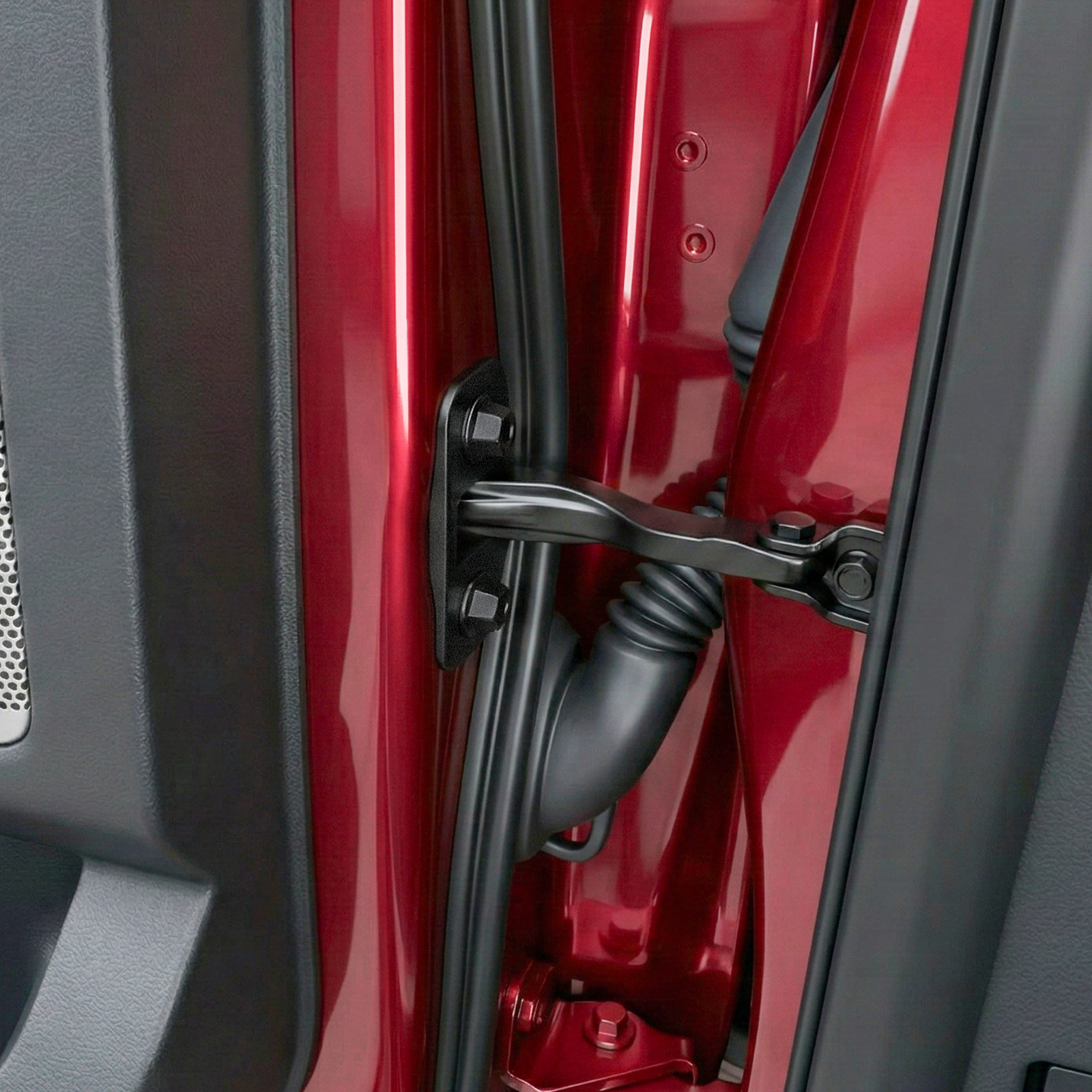 Maxzina Car Door Stopper Cover Compatible with 2021-2025 2026 Ford F150 Side Door Hinge Waterproof Protective Cap TPE Rustproof Latch Screw Protection Shield Front & Rear 2024 F-150 Accessories (4PCS)