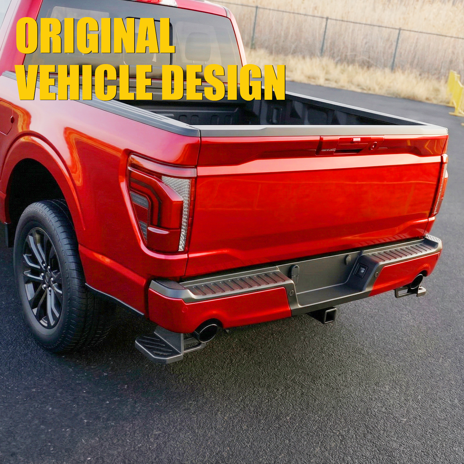 Maxzina Rear Bed Step Compatible with 2024 2025 Ford F150 Tailgate Bedstep Driver&Passenger Side Rear Bumper Side Step Carbon Steel Tailgate Truck Bed Pedal for 2024 F-150 Accessories