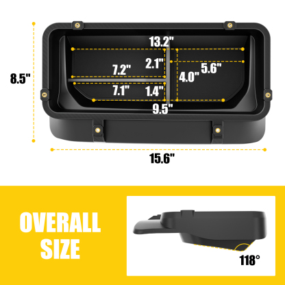 Maxzina Dashboard Storage Tray Compatible with 2021-2025 2026 Ford F150 Dash Insert Storage Organizer Compartment ABS Plastic Behind Screen Dashboard Storage Box for 2024 F-150 Accessories