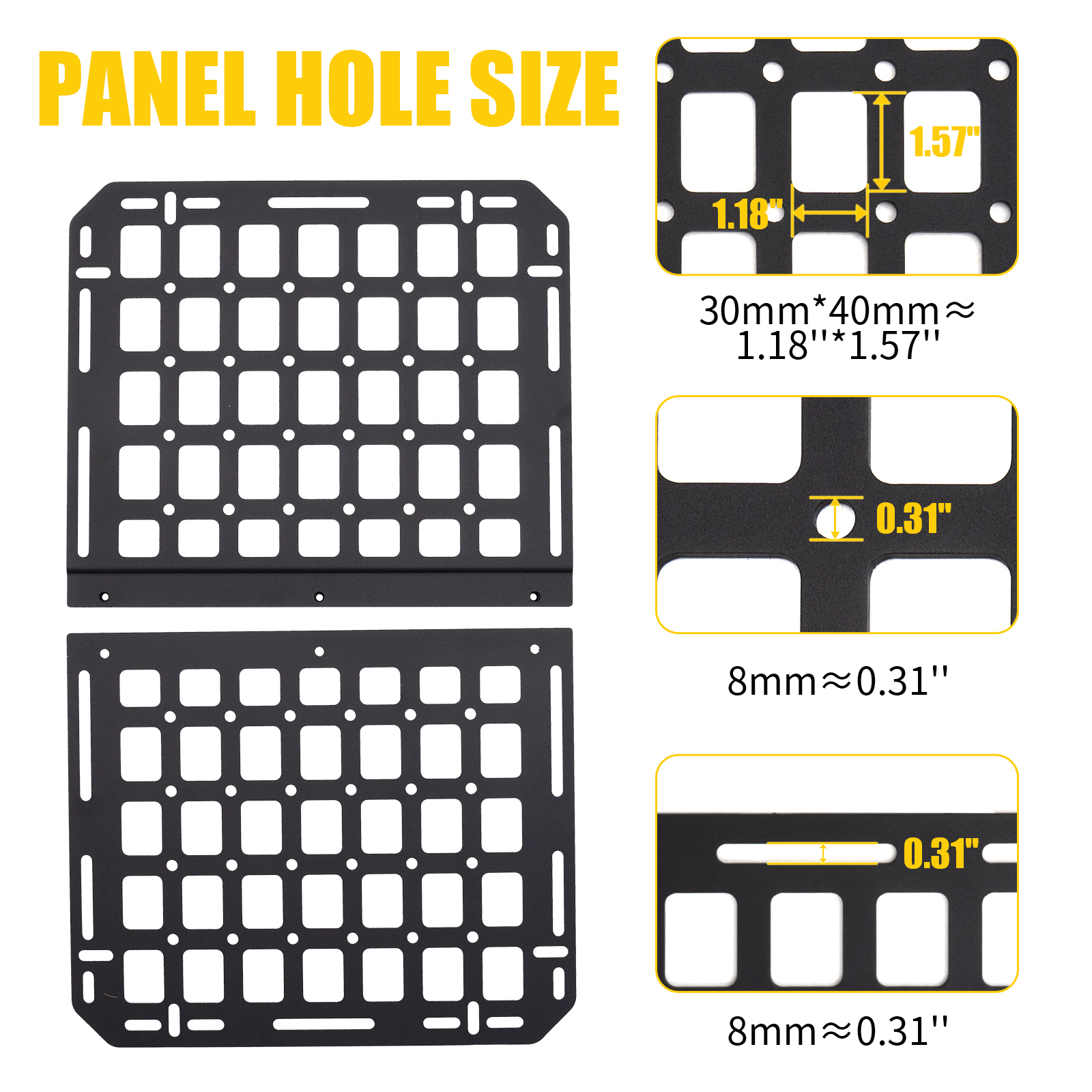 Maxzina Tactical Seat Back Molle Panel Compatible with 2022-2026 Ford Maverick Seat Back Organizer Rigid Molle Panels Tactical Gear Holder Storage Shelf 2025 Ford Maverick Accessories