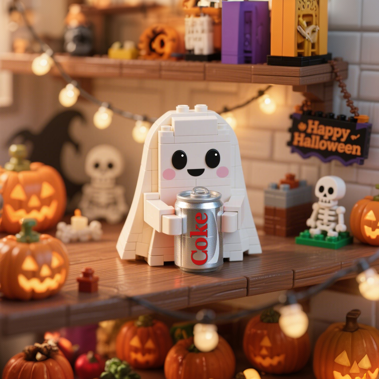 2025 Halloween Limited -- Soda-Loving Ghost Brick Set👻