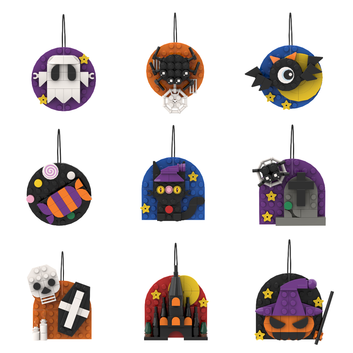 Halloween Building Blocks Wall Decals / Hanging Items