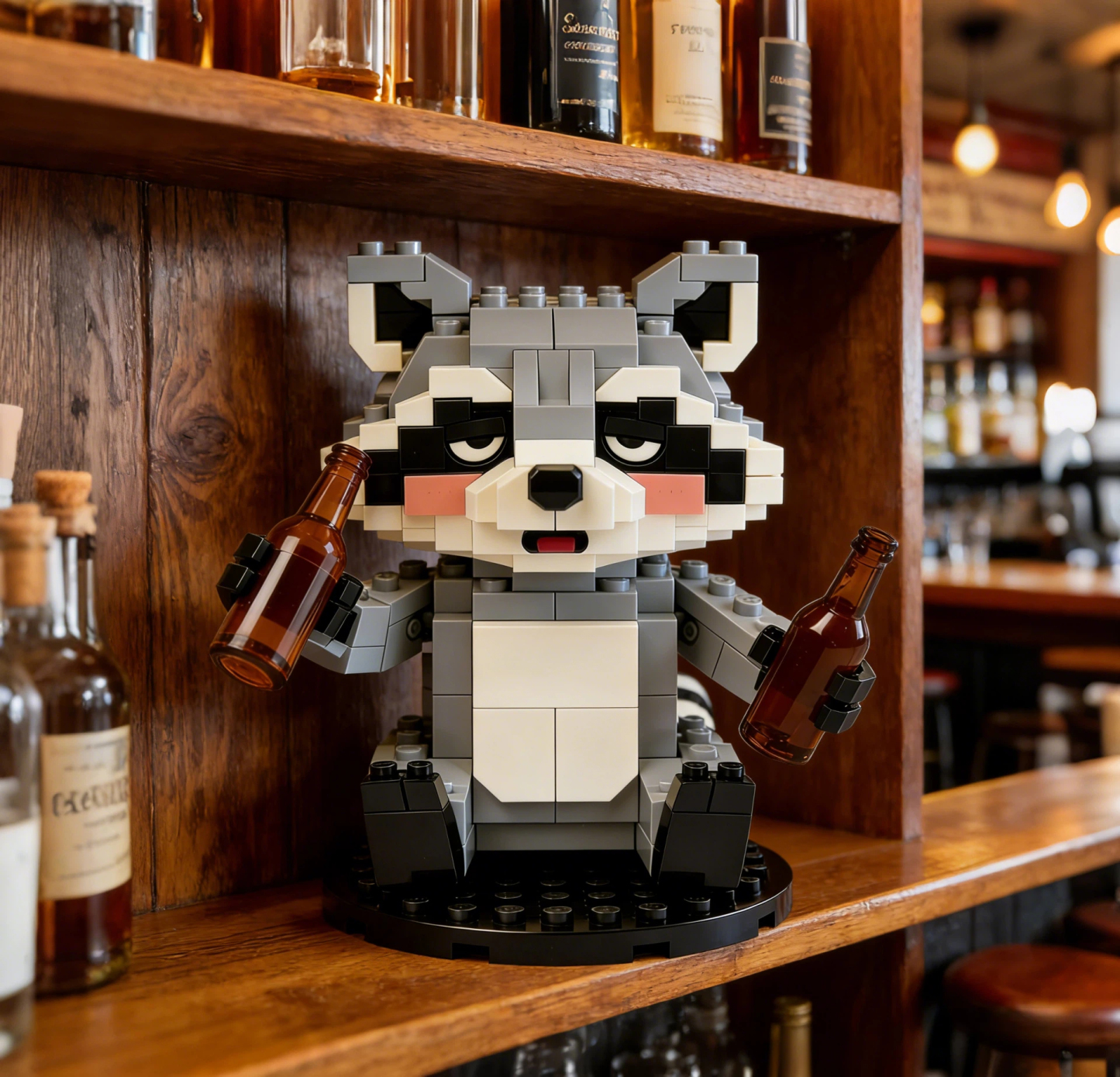“Trashed Panda” Drunk Raccoon Brick Set🦝