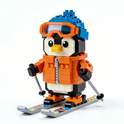 Skiing Penguin Brick Set – Winter Limited Edition❄️