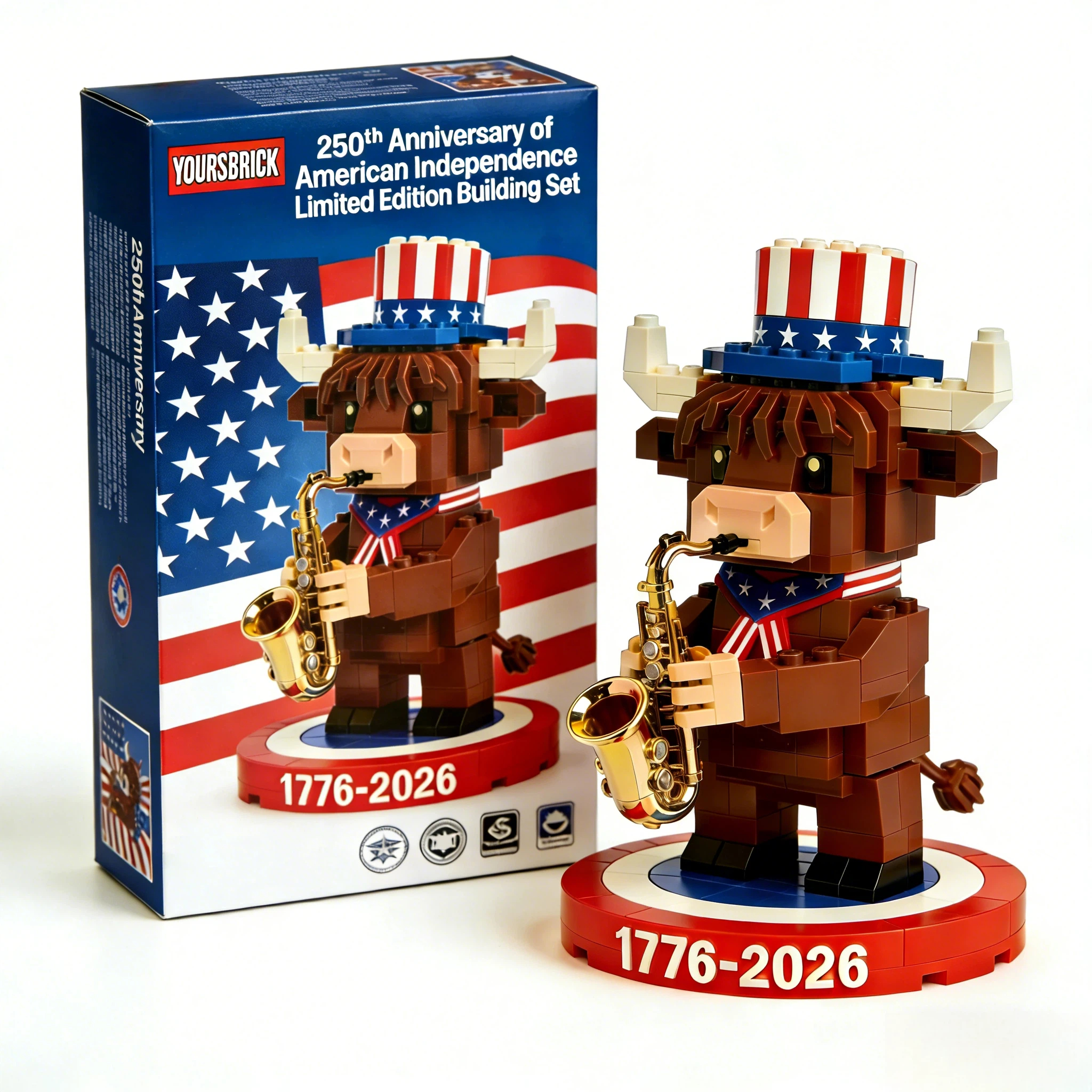 Liberty Jazz Highland Cow – 250th Anniversary Limited Edition Brick Set🇺🇸