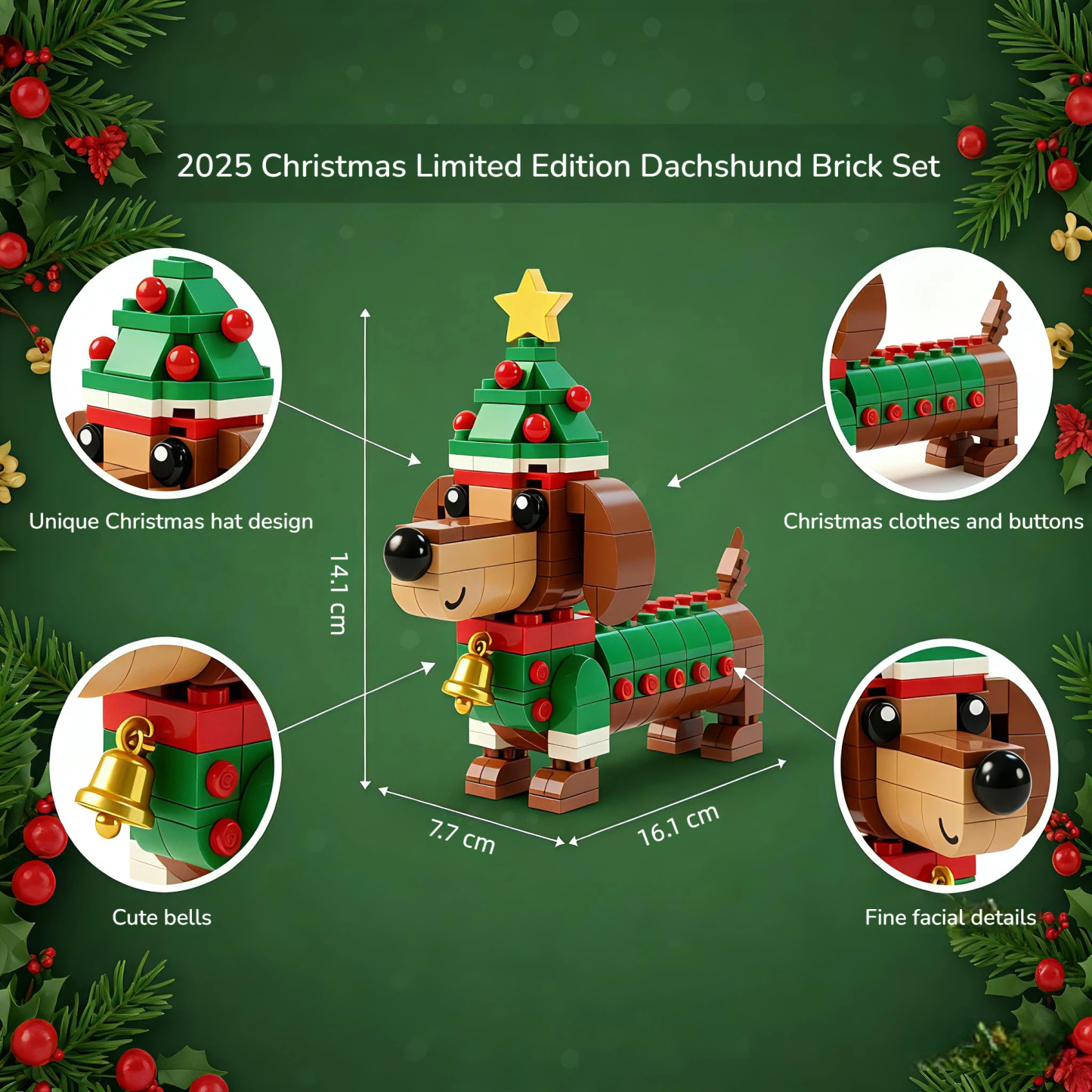 🎄2025 Christmas Limited Edition Dachshund Brick Set🐕